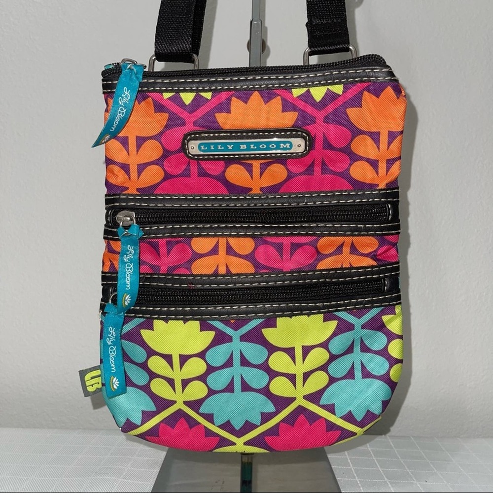 Lily Bloom Lotus Flower Cross Body Bag EUC
